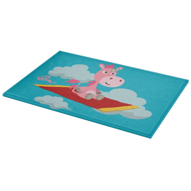 Planche À Découper Cartoon Unicorn's Magic Carpet Ride Cutting Board (Coin)
