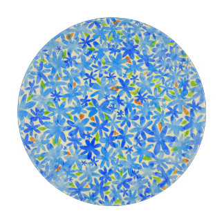 Planche À Découper Cascade florale : Fleurs bleues Motif sans couture