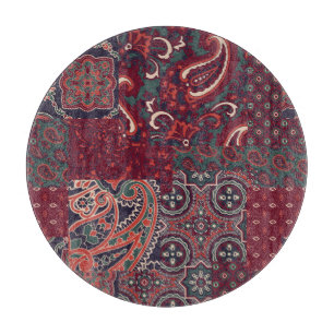 Planche À Découper Cashmere Paisley Silk : Patchwork Vintage Abstrait
