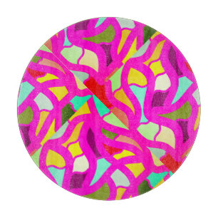Planche À Découper Célébration avec un design en mosaïque rose