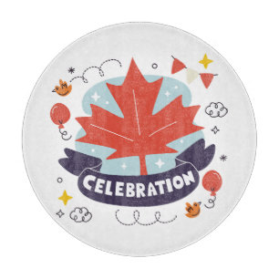 Planche À Découper Célébration festive de la feuille d'érable