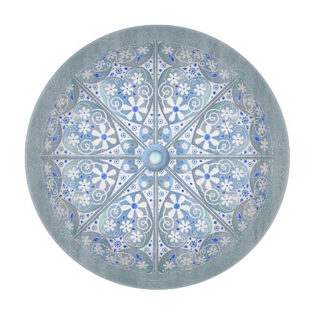 Planche À Découper Céramique Lace bleu clair (Devant)
