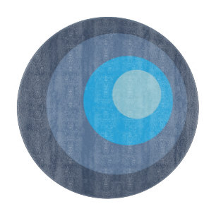 Planche À Découper Cercles bleus rétro