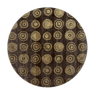 Planche À Découper Cercles d'or : Motif à main
