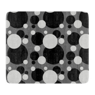 Planche À Découper Cercles gris noir pointillé plateau de coupe en ve