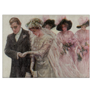 Planche À Découper Cérémonie de Mariage victorienne vintage Mariée et