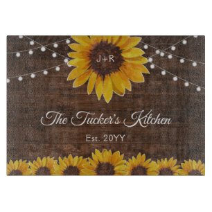 Planche À Découper Chaîne de tournesol rustique lumières Mariage cade