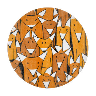 Planche À Découper Charmante famille Fox : Motif animal joueuse
