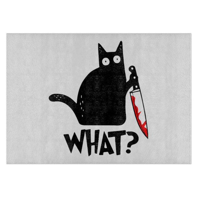 Planche À Découper Chat assassin avec couteau (Devant)
