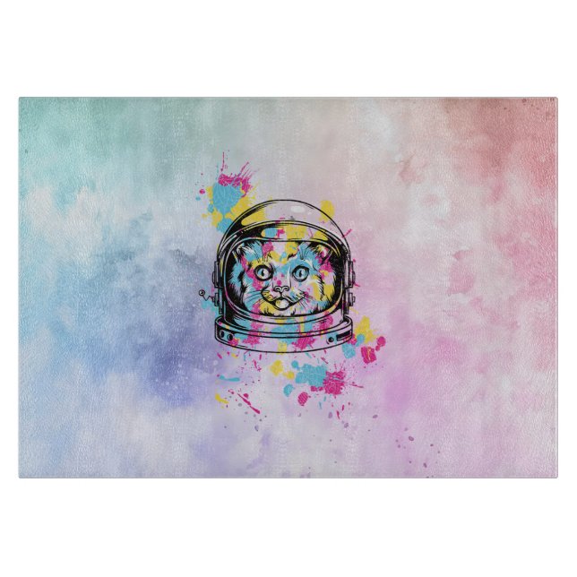 Planche À Découper Chat astronaute (Devant)