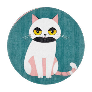 Planche À Découper Chat aux couleurs vives et à l'expression joyeuse