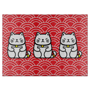 Planche À Découper Chat chanceux japonais ou Maneki-Neko