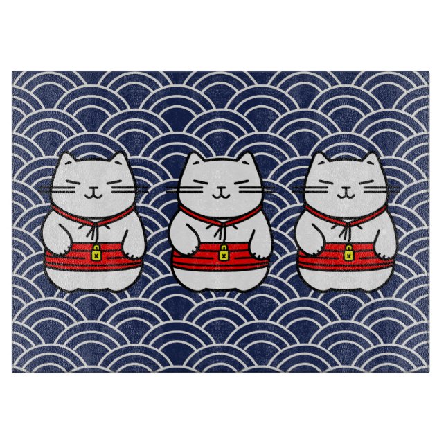 Planche À Découper Chat chanceux japonais ou Maneki-Neko (Devant)