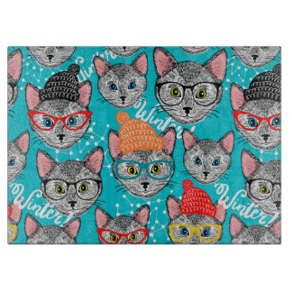 Planche À Découper Chat dans le casquette