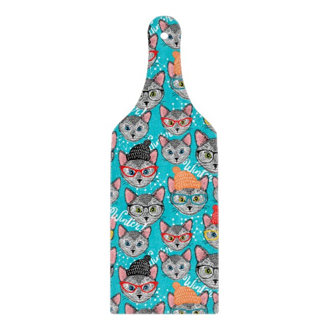 Planche À Découper Chat dans le casquette (Devant)