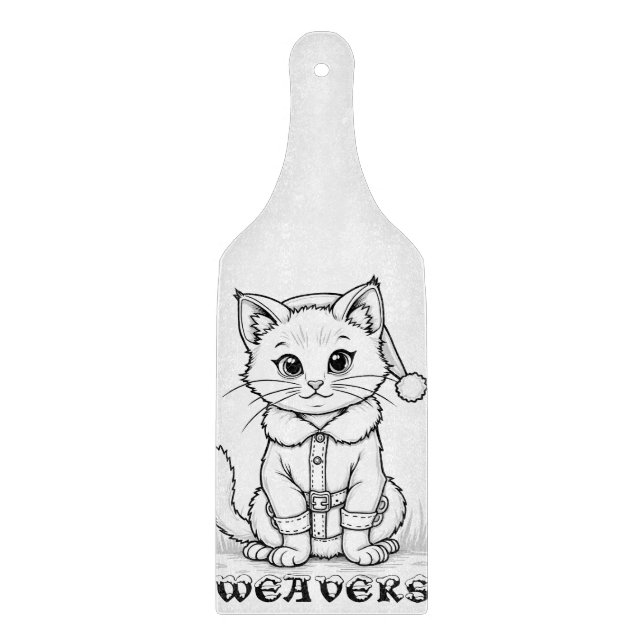 Planche À Découper Chat de Noël personnalisé (Devant)