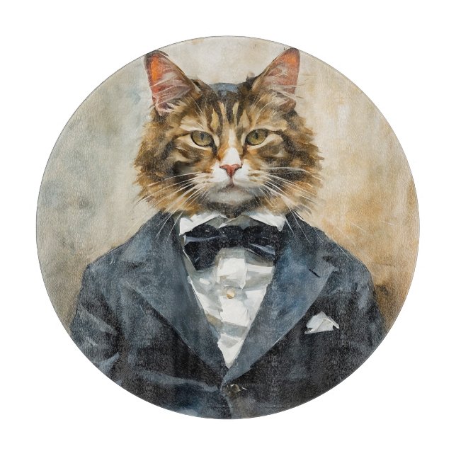 Planche À Découper Chat en costume (Devant)