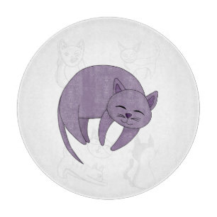 Planche À Découper Chat gris couchage et chaton Doodet Draps couvertu