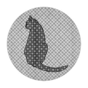Planche À Découper Chat japonais - Kimono noir et blanc