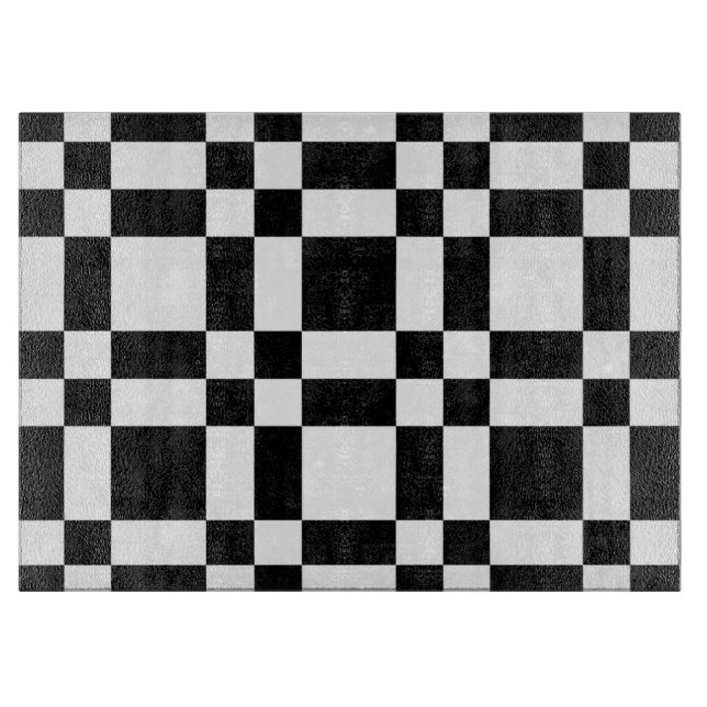 Planche À Découper Checkered blanc et noir (Devant)