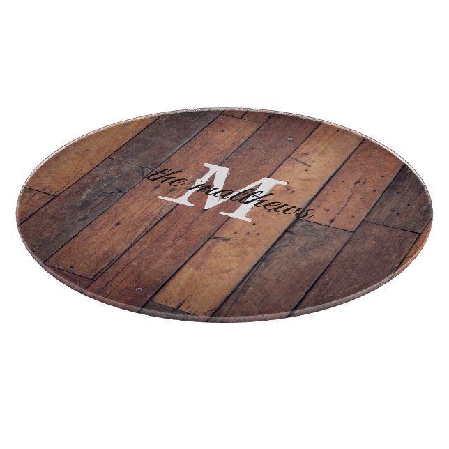 Planche À Découper Chêne de ferme en bois rustique sur mesure Monogra (Coin)