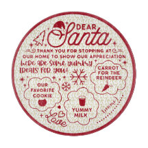 Cher Père Noël Cookie & Milk rond plateau rouge te