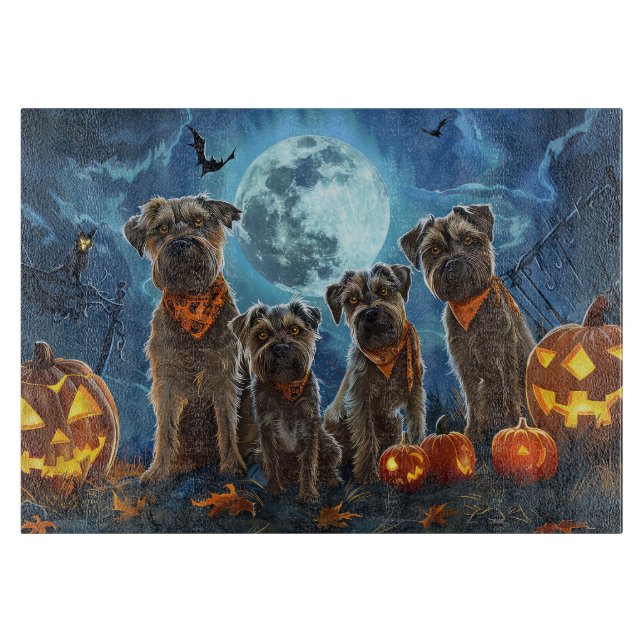 Planche À Découper Chesapeake Bay Terrier Halloween Éffrayant (Devant)