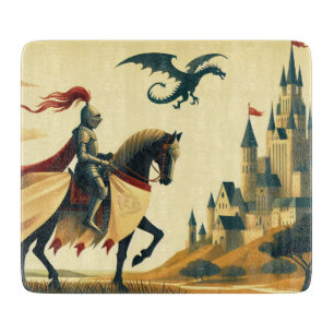 Planche À Découper Chevalier médiéval/château de wyvern fantasy