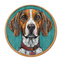 Chien avec un Collier dans un Cadre Circulaire