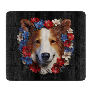 Planche À Découper Chien-chien de berge de Shetland Patriotique 3D