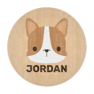 Planche À Découper Chien Corgi mignon avec nom personnalisé