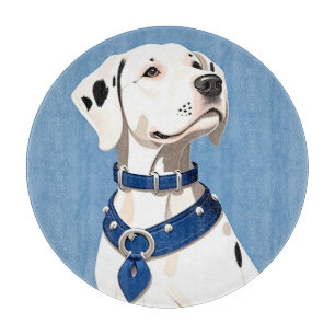 Planche À Découper Chien Dalmatien Avec Collier Bleu