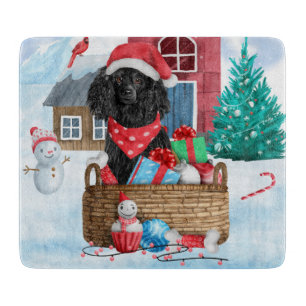 Planche À Découper Chien de caniche dans la neige Maison de chien de 