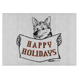 Planche À Découper Chien de Noël : Joyeuses fêtes !