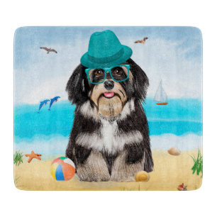 Planche À Découper Chien Havanais sur la plage