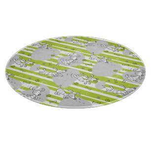 Planche À Découper chien jouant l'arrière - plan de motif