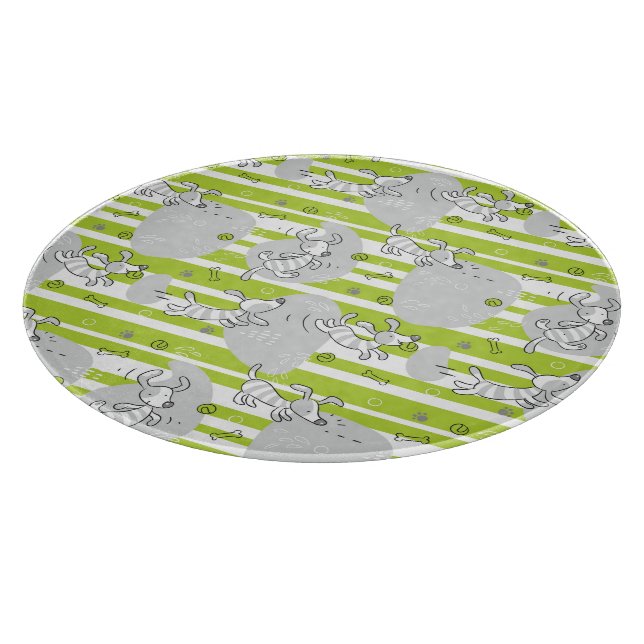 Planche À Découper chien jouant l'arrière - plan de motif (Coin)