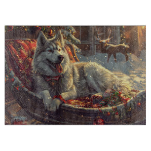 Planche À Découper Chien Laphund Finlandais Noël Festif