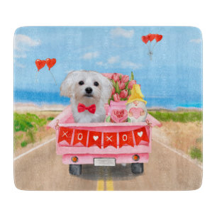 Planche À Découper Chien maltais Saint Valentin Camion