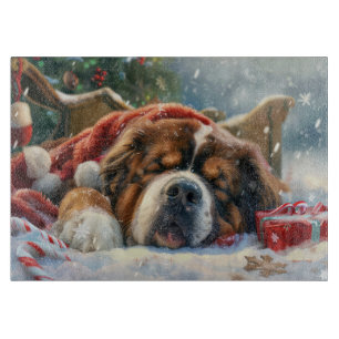 Planche À Découper Chien Mastiff Tibétain Noël Festif 