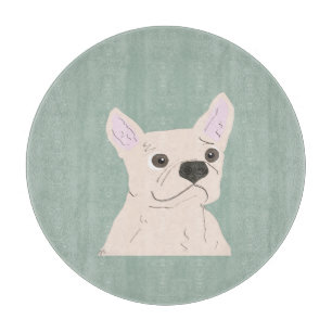 Planche À Découper Chien Mignon, Bleu Poussiéreux