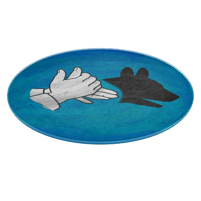 Planche À Découper Chien Ombré sur bleu (Coin)