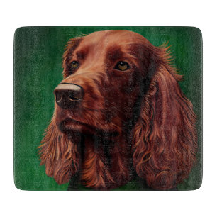 Planche À Découper Chien Setter Rouge Irlandais en tenue de la Saint-