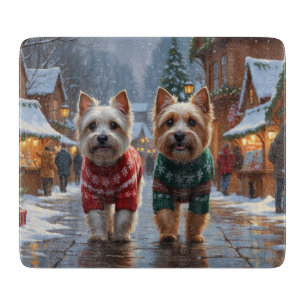 Planche À Découper Chiens Cairn Terrier Noël Neige Vacances