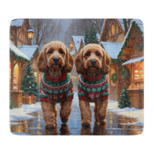 Planche À Découper Chiens Cockapoo Noël Neige Fêtes