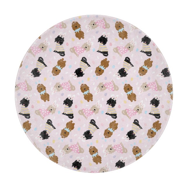 Planche À Découper Chiens de Pâques Bunny Goldendoodle (Devant)