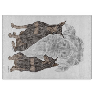 Planche À Découper Chiens noirs Doberman