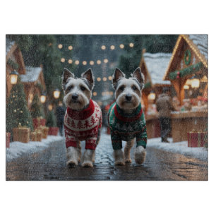 Planche À Découper Chiens Terrier Skye Noël Neige Vacances