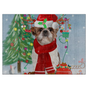Planche À Découper Chih Tzu Chien dans Noël de neige