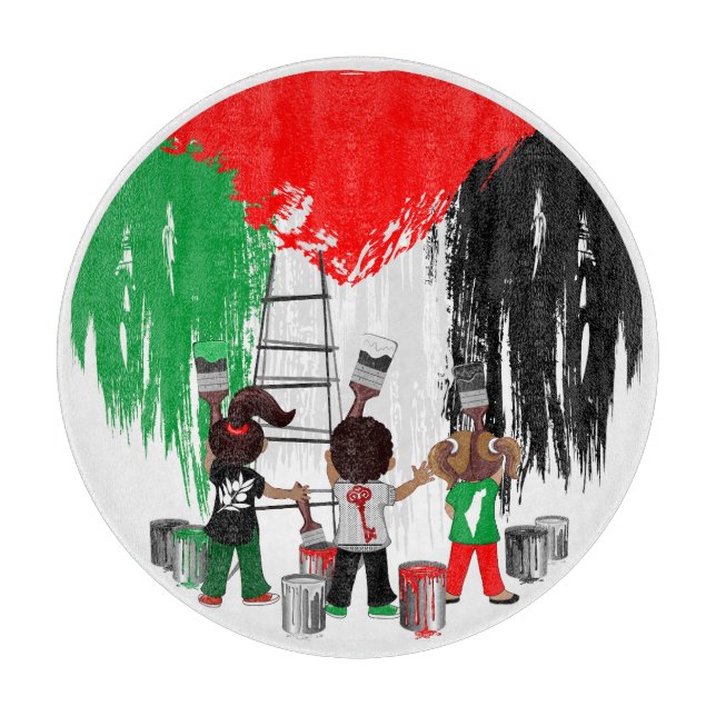 Planche À Découper Children of Gaza Painting Palestine Flag  (Devant)